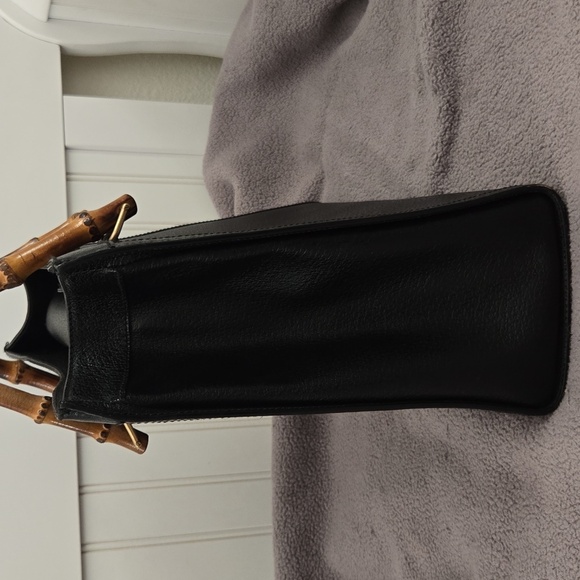 GUCCI DIANA Black Leather Tote Bamboo Handles - Picture 7 of 17